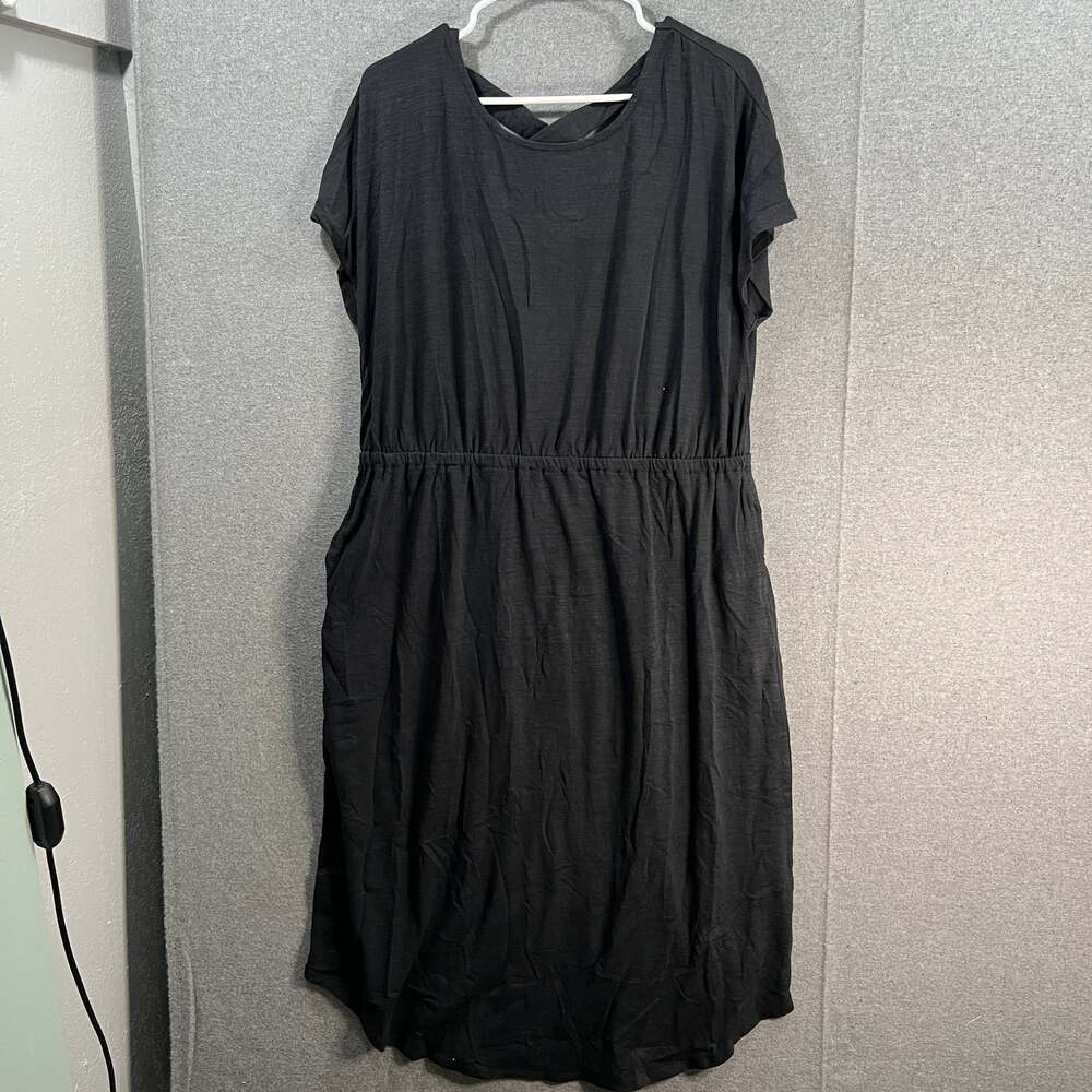 zuda Z-Air Slub Jersey Crosstadi Midi Dress Black Large